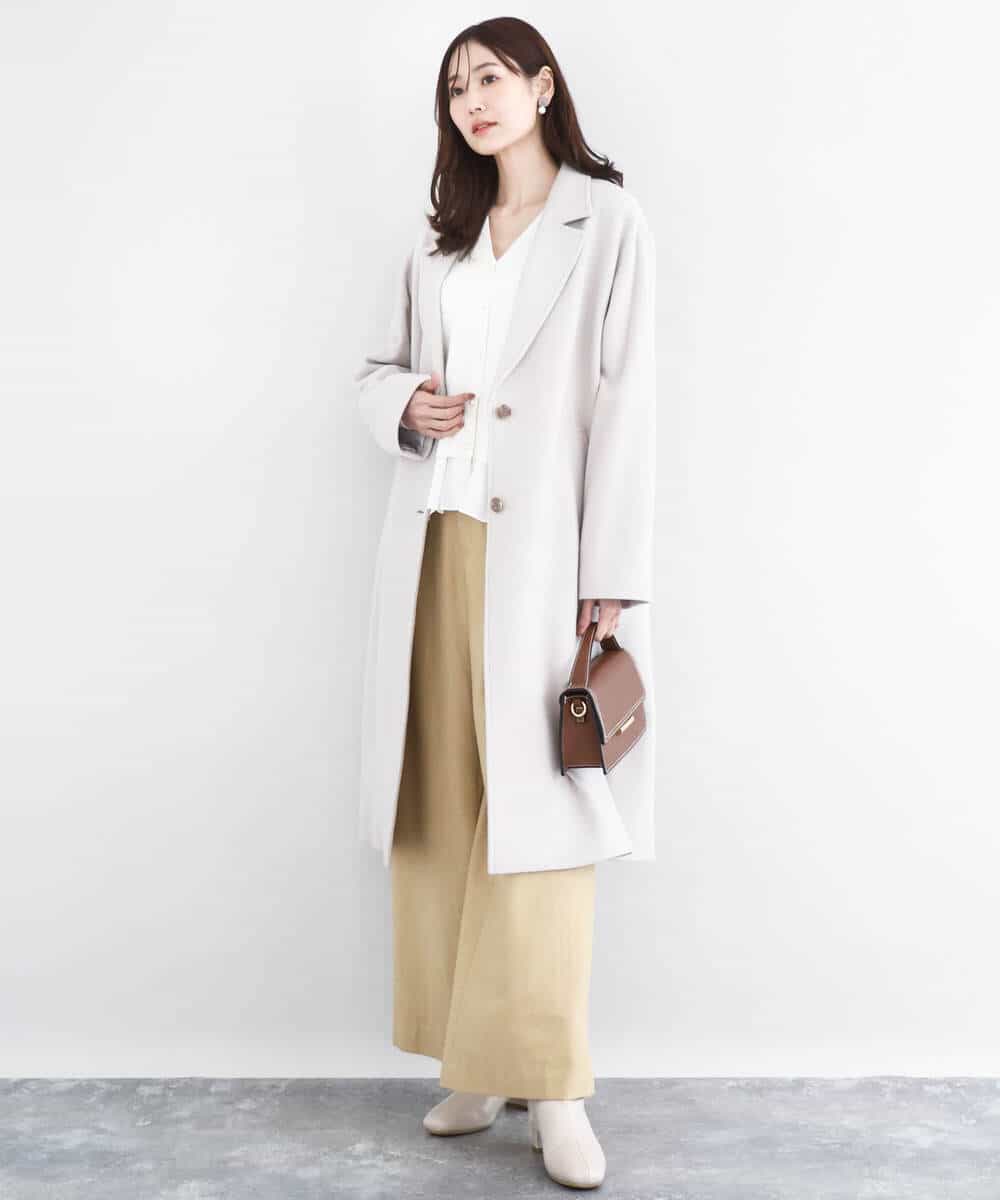 FKSDD60170 MK MICHEL KLEIN(MK ミッシェルクラン) ペプラムデザインVネックニットカーディガン/洗える ラベンダー