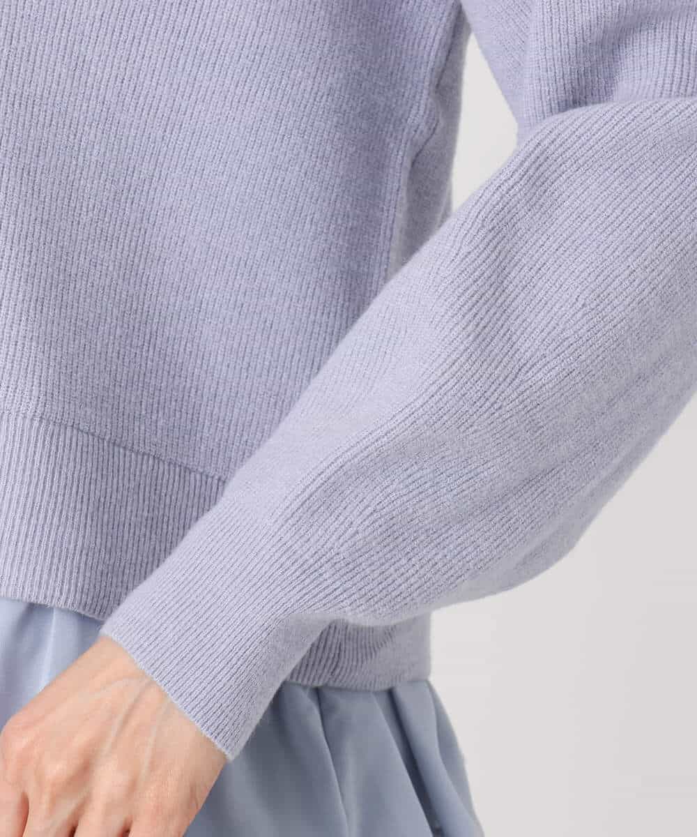 FKSDD60170 MK MICHEL KLEIN(MK ミッシェルクラン) ペプラムデザインVネックニットカーディガン/洗える ラベンダー