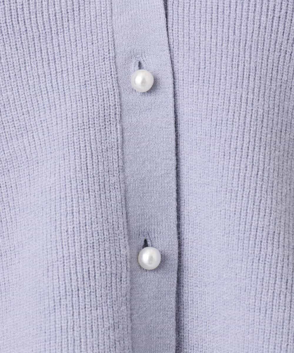 FKSDD60170 MK MICHEL KLEIN(MK ミッシェルクラン) ペプラムデザインVネックニットカーディガン/洗える ラベンダー