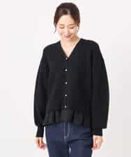 FKSDD60170 MK MICHEL KLEIN(MK ミッシェルクラン) ペプラムデザインVネックニットカーディガン/洗える ラベンダー