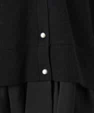 FKSDD60170 MK MICHEL KLEIN(MK ミッシェルクラン) ペプラムデザインVネックニットカーディガン/洗える ラベンダー