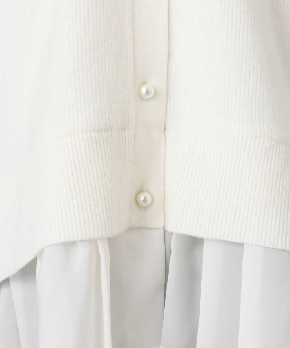 FKSDD60170 MK MICHEL KLEIN(MK ミッシェルクラン) ペプラムデザインVネックニットカーディガン/洗える ラベンダー