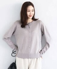 FKSDD61140 MK MICHEL KLEIN(MK ミッシェルクラン) キラキラ ラメニットカーディガン/洗える サーモンオレンジ