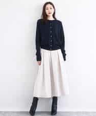 FKSDD61140 MK MICHEL KLEIN(MK ミッシェルクラン) キラキラ ラメニットカーディガン/洗える サーモンオレンジ