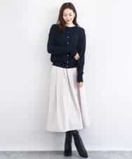 FKSDD61140 MK MICHEL KLEIN(MK ミッシェルクラン) キラキラ ラメニットカーディガン/洗える サーモンオレンジ