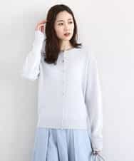 FKSDD61140 MK MICHEL KLEIN(MK ミッシェルクラン) キラキラ ラメニットカーディガン/洗える サーモンオレンジ