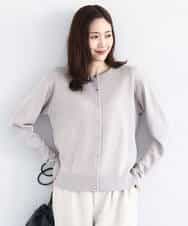 FKSDD61140 MK MICHEL KLEIN(MK ミッシェルクラン) キラキラ ラメニットカーディガン/洗える サーモンオレンジ