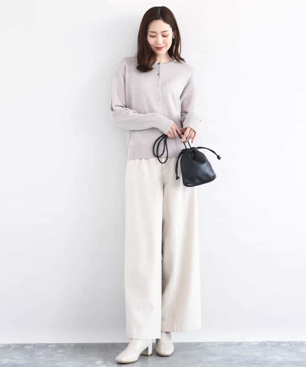 FKSDD61140 MK MICHEL KLEIN(MK ミッシェルクラン) キラキラ ラメニットカーディガン/洗える サーモンオレンジ