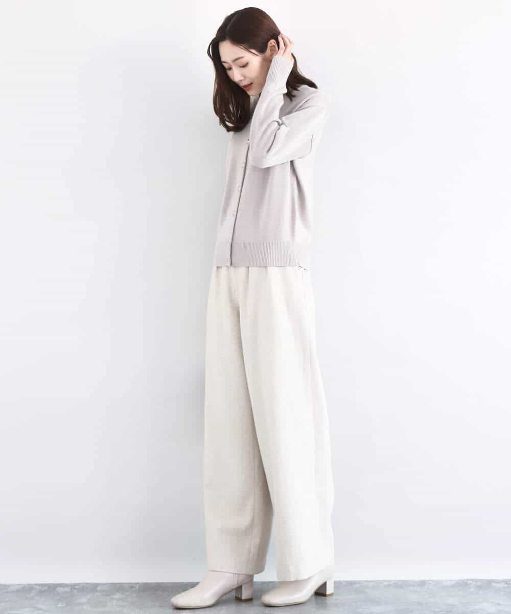 FKSDD61140 MK MICHEL KLEIN(MK ミッシェルクラン) キラキラ ラメニットカーディガン/洗える サーモンオレンジ