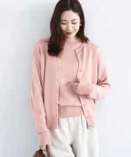 FKSDD61140 MK MICHEL KLEIN(MK ミッシェルクラン) キラキラ ラメニットカーディガン/洗える サーモンオレンジ