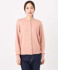 FKSDD61140 MK MICHEL KLEIN(MK ミッシェルクラン) キラキラ ラメニットカーディガン/洗える サーモンオレンジ