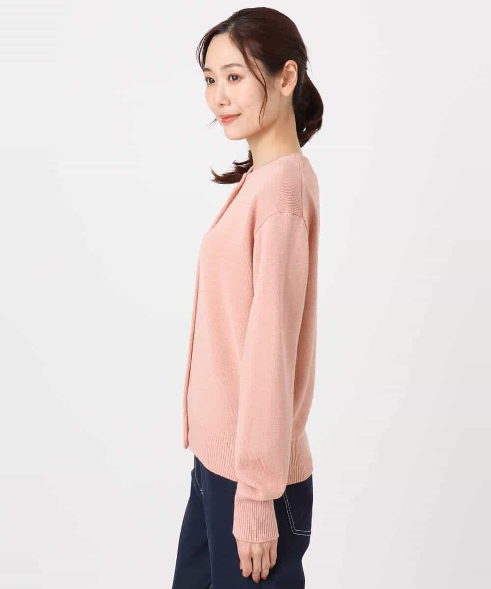 FKSDD61140 MK MICHEL KLEIN(MK ミッシェルクラン) キラキラ ラメニットカーディガン/洗える サーモンオレンジ