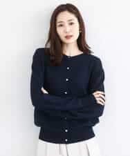 FKSDD61140 MK MICHEL KLEIN(MK ミッシェルクラン) キラキラ ラメニットカーディガン/洗える ネイビー