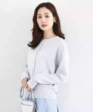 FKSDD61140 MK MICHEL KLEIN(MK ミッシェルクラン) キラキラ ラメニットカーディガン/洗える ライトグレー