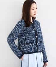 FKSDD62200 MK MICHEL KLEIN(MK ミッシェルクラン) ツイードニットジャケット/洗える グレー