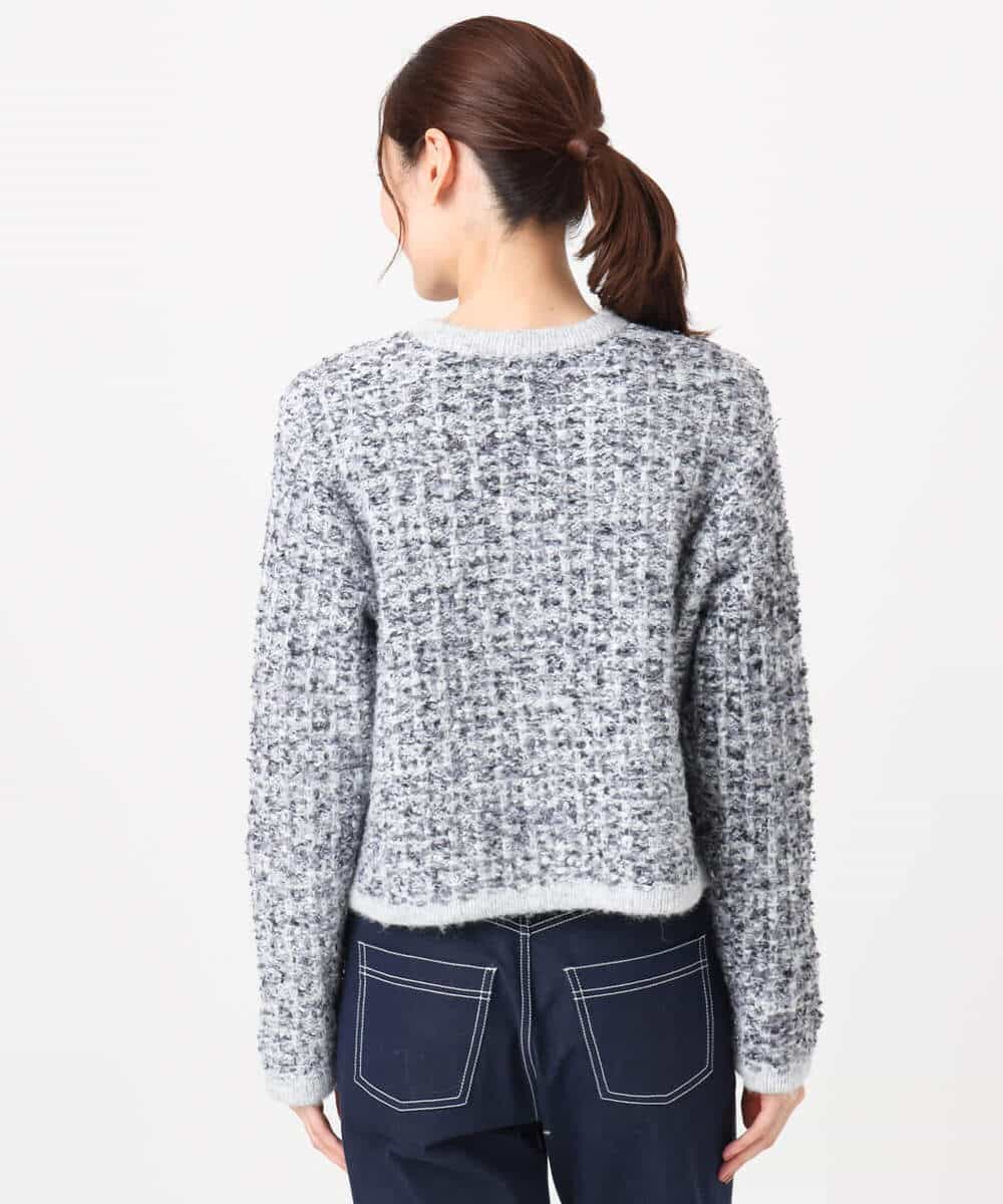 FKSDD62200 MK MICHEL KLEIN(MK ミッシェルクラン) ツイードニットジャケット/洗える グレー