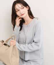 FKSDG65180 MK MICHEL KLEIN(MK ミッシェルクラン) [洗える]スムース編みコンパクトニットジャケット ネイビー
