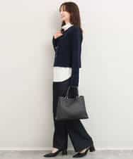 FKSDG65180 MK MICHEL KLEIN(MK ミッシェルクラン) [洗える]スムース編みコンパクトニットジャケット ネイビー