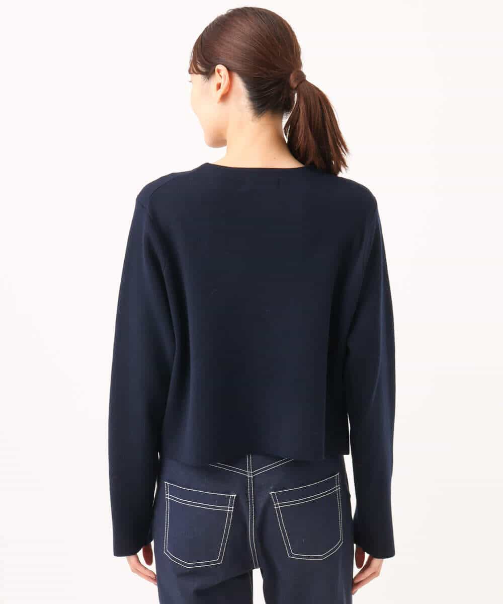 FKSDG65180 MK MICHEL KLEIN(MK ミッシェルクラン) [洗える]スムース編みコンパクトニットジャケット ネイビー
