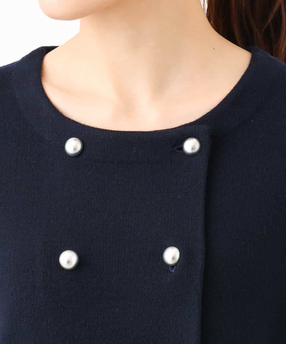 FKSDG65180 MK MICHEL KLEIN(MK ミッシェルクラン) [洗える]スムース編みコンパクトニットジャケット ネイビー