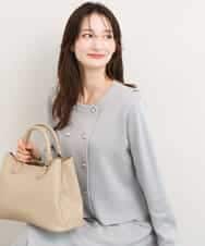FKSDG65180 MK MICHEL KLEIN(MK ミッシェルクラン) [洗える]スムース編みコンパクトニットジャケット ライトグレー