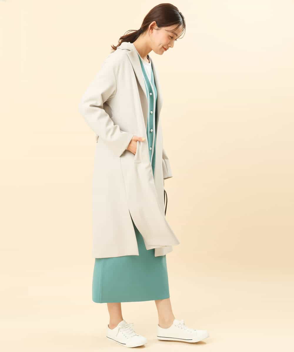 FKSFS01150 MK MICHEL KLEIN(MK ミッシェルクラン) 配色ラインニットカーディガン/洗える グリーン