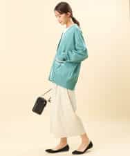 FKSFS01150 MK MICHEL KLEIN(MK ミッシェルクラン) 配色ラインニットカーディガン/洗える グリーン