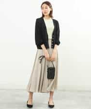 FKSFS02130 MK MICHEL KLEIN(MK ミッシェルクラン) ショート丈ドルマンスリーブカーディガン/洗える ライトブルー