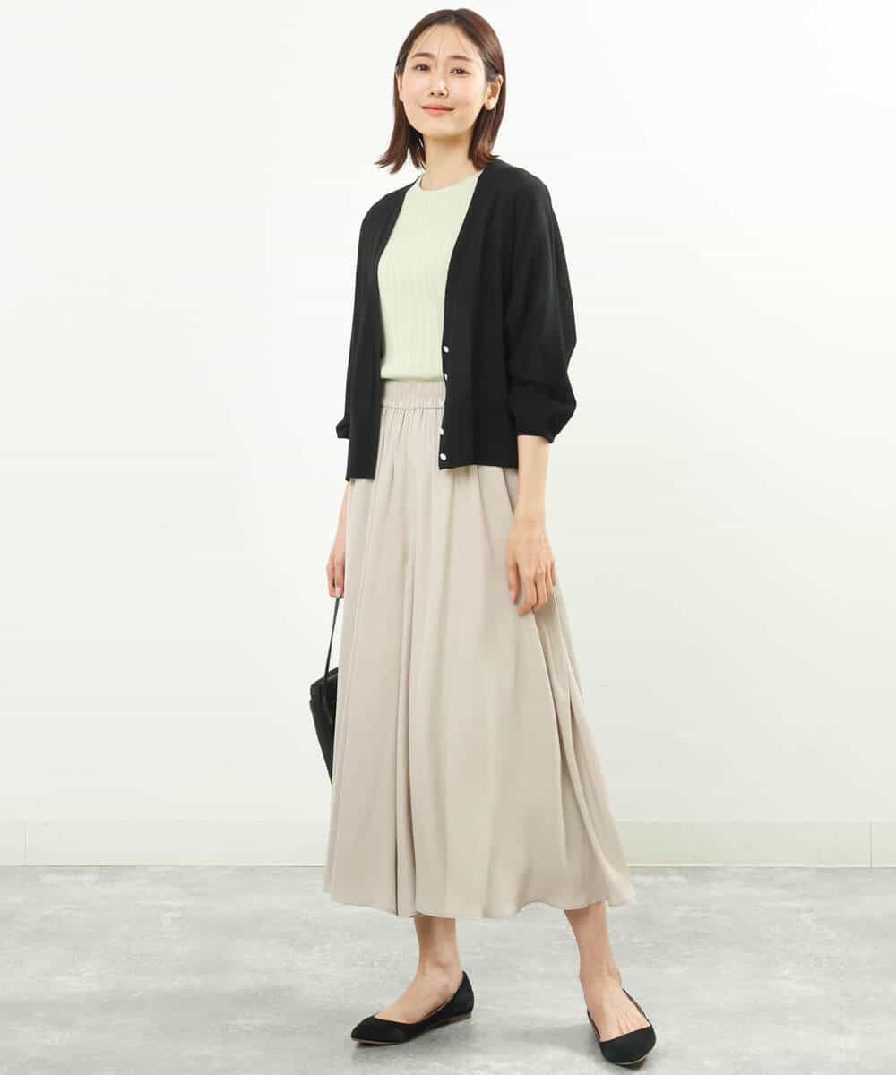 FKSFS02130 MK MICHEL KLEIN(MK ミッシェルクラン) ショート丈ドルマンスリーブカーディガン/洗える ライトブルー