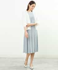 FKSFS02130 MK MICHEL KLEIN(MK ミッシェルクラン) ショート丈ドルマンスリーブカーディガン/洗える ライトブルー