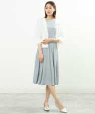 FKSFS02130 MK MICHEL KLEIN(MK ミッシェルクラン) ショート丈ドルマンスリーブカーディガン/洗える ライトブルー
