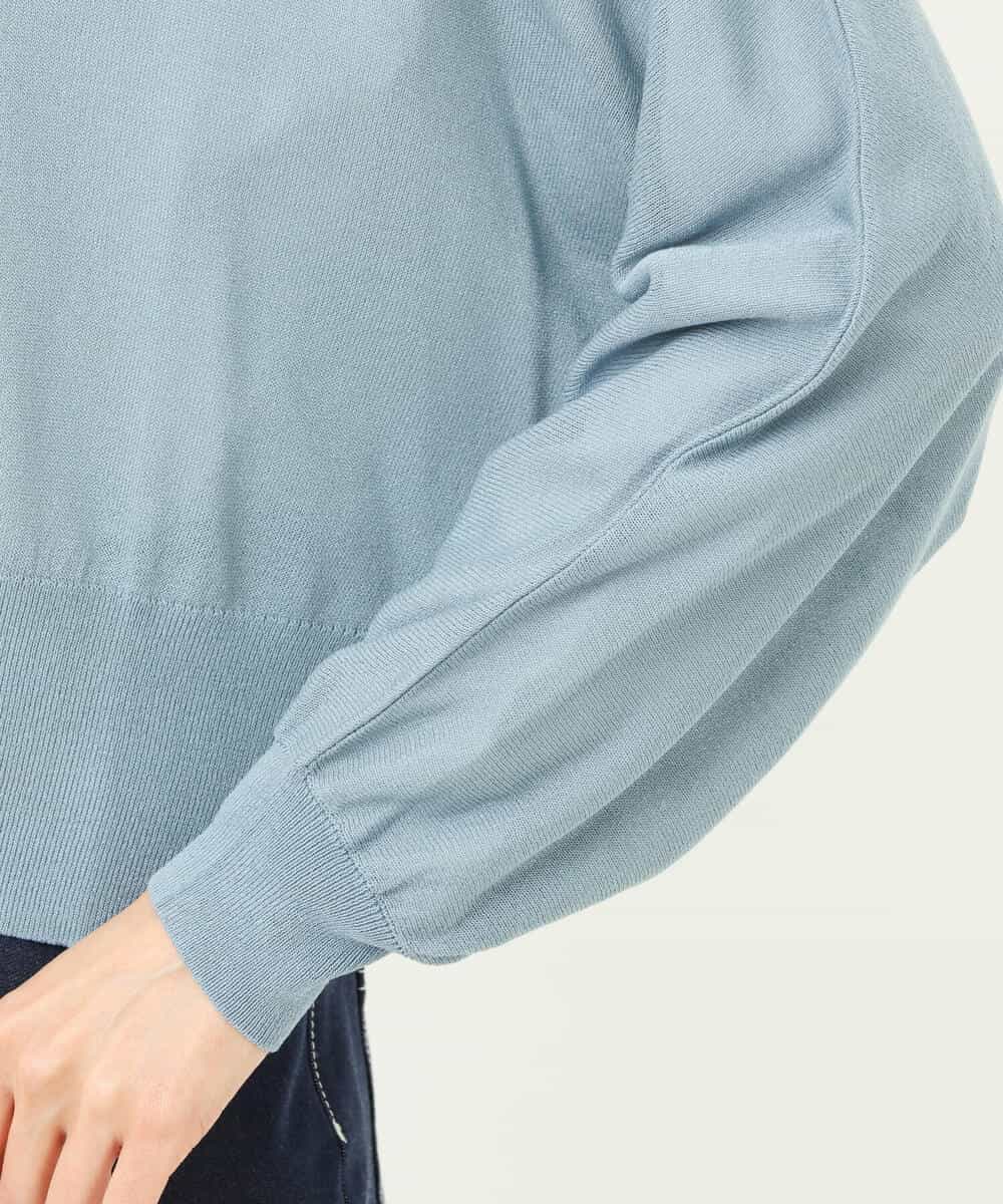 FKSFS02130 MK MICHEL KLEIN(MK ミッシェルクラン) ショート丈ドルマンスリーブカーディガン/洗える ライトブルー