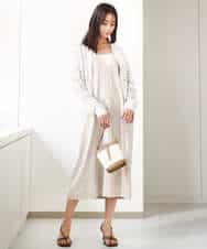 FKSGA30170 MK MICHEL KLEIN(MK ミッシェルクラン) かぎ針風編みニットブルゾン/洗える アクアブルー