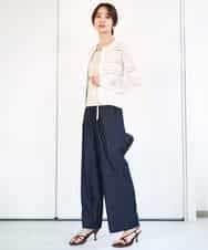 FKSGA30170 MK MICHEL KLEIN(MK ミッシェルクラン) かぎ針風編みニットブルゾン/洗える アクアブルー