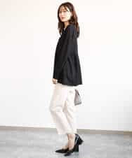 FKSGA41150 MK MICHEL KLEIN(MK ミッシェルクラン) ペプラムデザインVネックニットカーディガン/接触冷感/UVカット/洗える ホワイト