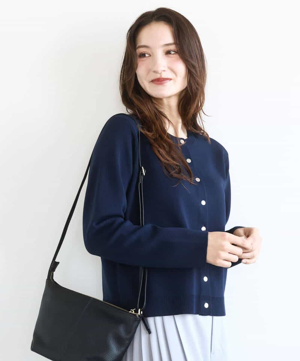 FKSGD20160 MK MICHEL KLEIN(MK ミッシェルクラン) 綿混ニットカーディガン/洗える ブルーグレー