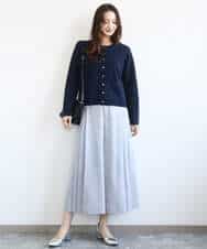 FKSGD20160 MK MICHEL KLEIN(MK ミッシェルクラン) 綿混ニットカーディガン/洗える ブルーグレー