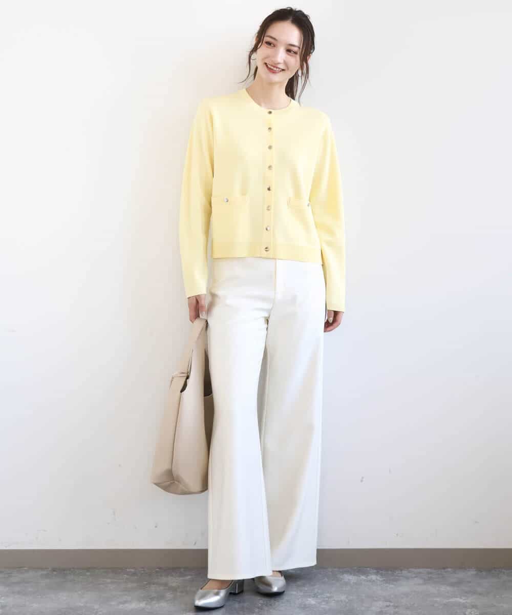 FKSGD20160 MK MICHEL KLEIN(MK ミッシェルクラン) 綿混ニットカーディガン/洗える ブルーグレー