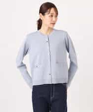 FKSGD20160 MK MICHEL KLEIN(MK ミッシェルクラン) 綿混ニットカーディガン/洗える ブルーグレー