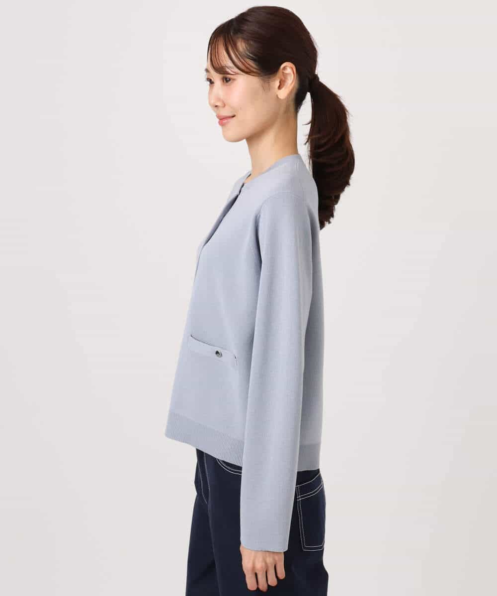 FKSGD20160 MK MICHEL KLEIN(MK ミッシェルクラン) 綿混ニットカーディガン/洗える ブルーグレー