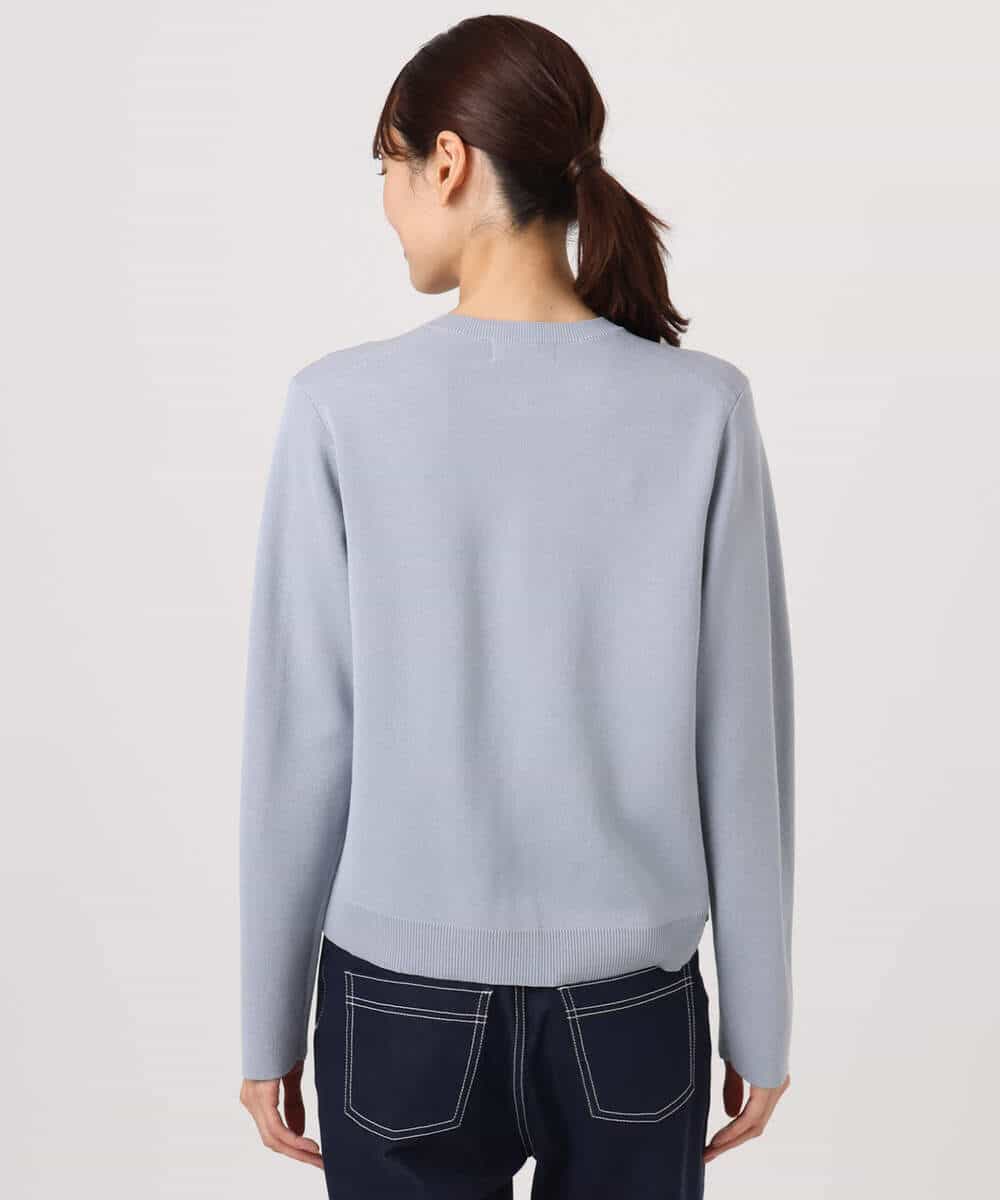 FKSGD20160 MK MICHEL KLEIN(MK ミッシェルクラン) 綿混ニットカーディガン/洗える ブルーグレー