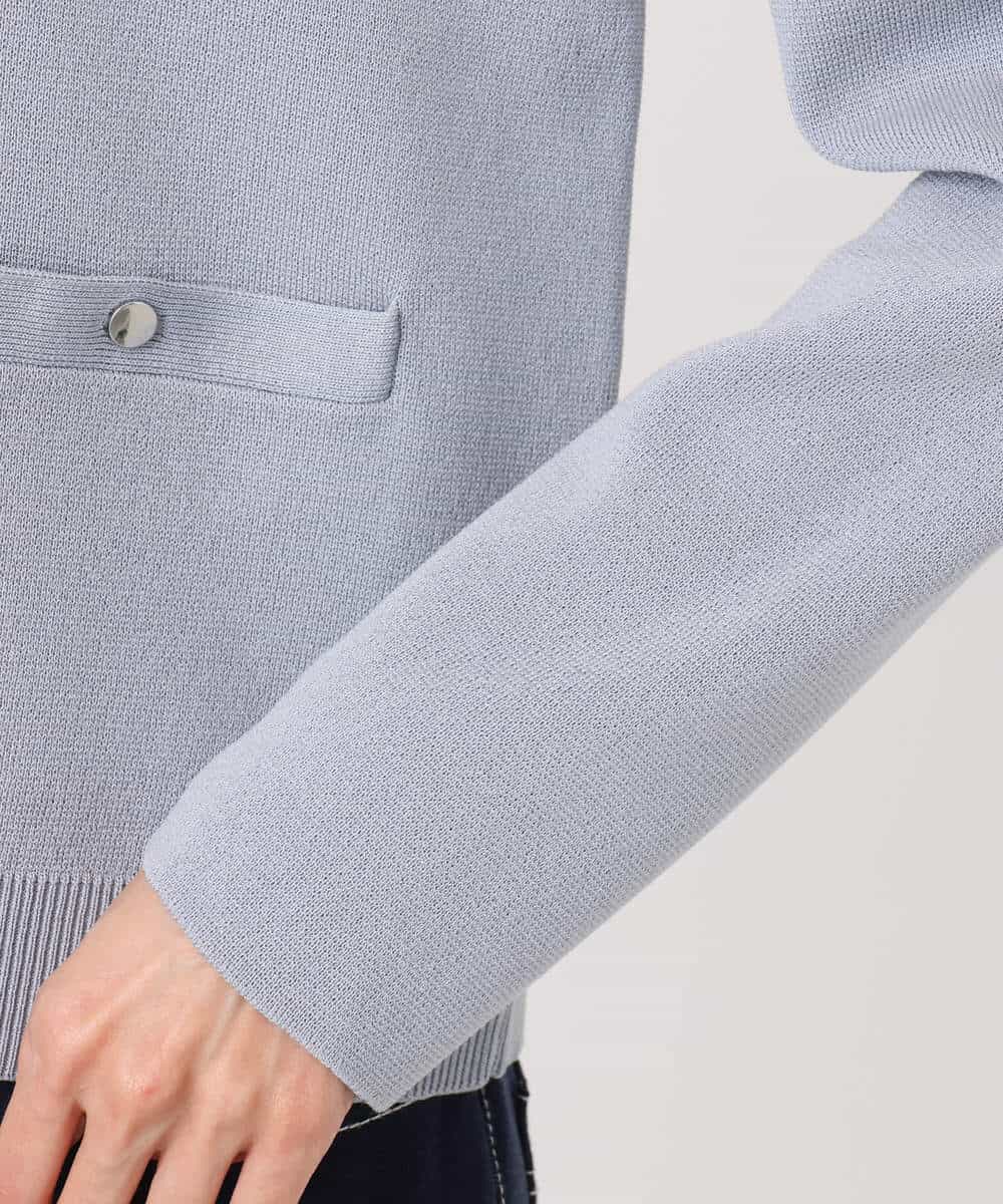 FKSGD20160 MK MICHEL KLEIN(MK ミッシェルクラン) 綿混ニットカーディガン/洗える ブルーグレー