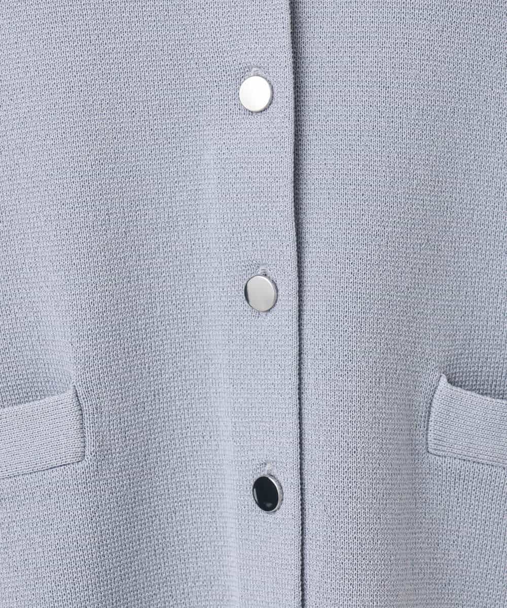 FKSGD20160 MK MICHEL KLEIN(MK ミッシェルクラン) 綿混ニットカーディガン/洗える ブルーグレー