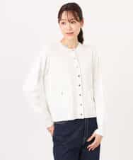 FKSGD20160 MK MICHEL KLEIN(MK ミッシェルクラン) 綿混ニットカーディガン/洗える ブルーグレー