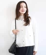 FKSGD20160 MK MICHEL KLEIN(MK ミッシェルクラン) 綿混ニットカーディガン/洗える ホワイト