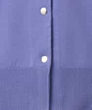 FKSGD21160 MK MICHEL KLEIN(MK ミッシェルクラン) ドット釦Vネックカーディガン(無地・ボーダー)/洗える パープル（無地）