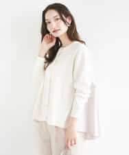 FKSGD30170 MK MICHEL KLEIN(MK ミッシェルクラン) ストライプ切替えデザインニット/洗える アイボリー