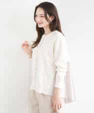 FKSGD30170 MK MICHEL KLEIN(MK ミッシェルクラン) ストライプ切替えデザインニット/洗える アイボリー