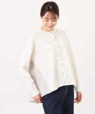 FKSGD30170 MK MICHEL KLEIN(MK ミッシェルクラン) ストライプ切替えデザインニット/洗える アイボリー