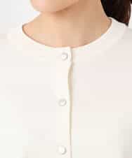 FKSGD30170 MK MICHEL KLEIN(MK ミッシェルクラン) ストライプ切替えデザインニット/洗える アイボリー